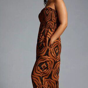 By Anthropologie Printed Balloon Leg Jumpsuit